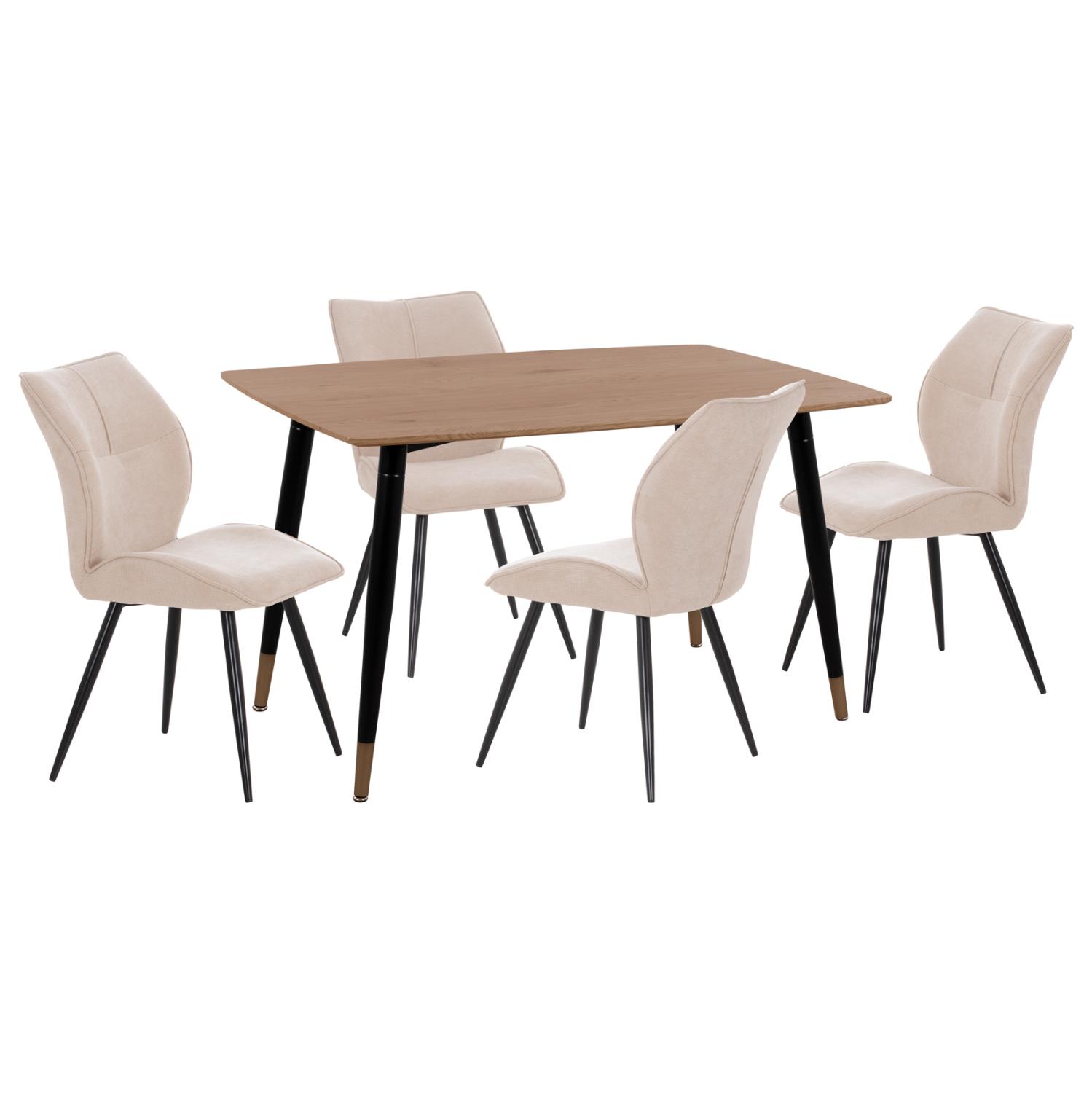 Σετ Τραπεζαρίας GAFF C10847.02 5τεμ. Mdf Top Φυσικό - Ύφασμα Μπεζ - Μέταλλο Μαύρο Σετ Τραπεζαρίας GAFF C10847.02 5τεμ. Mdf Top Φυσικό - Ύφασμα Μπεζ - Μέταλλο Μαύρο