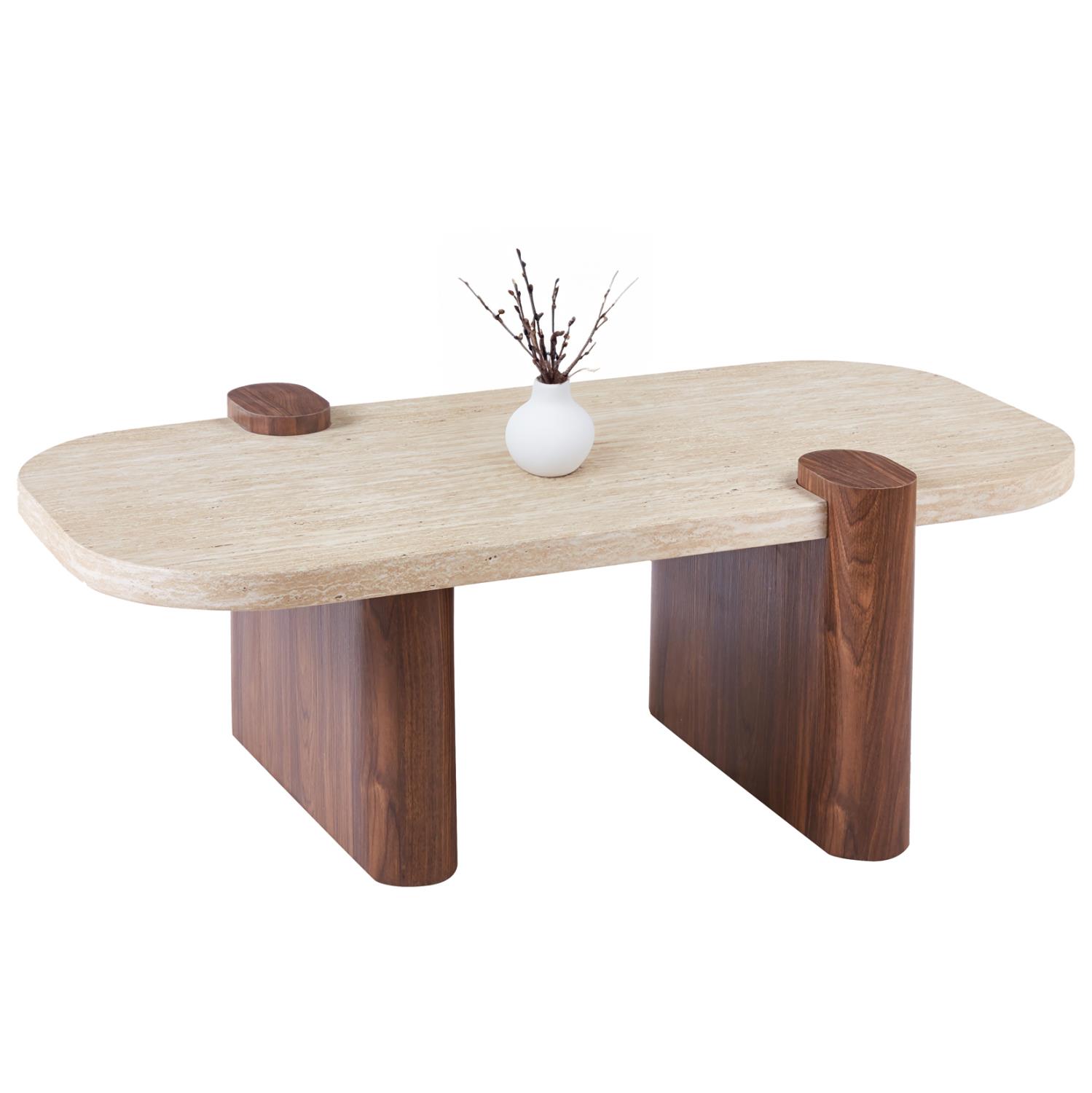 Τραπεζάκι Σαλονιού ARDEN C18435 Mdf Top με Όψη Τραβερτίνας - Mdf πόδια Καρυδί 120x60x40Υεκ. Τραπεζάκι Σαλονιού ARDEN C18435 Mdf Top με Όψη Τραβερτίνας - Mdf πόδια Καρυδί 120x60x40Υεκ.
