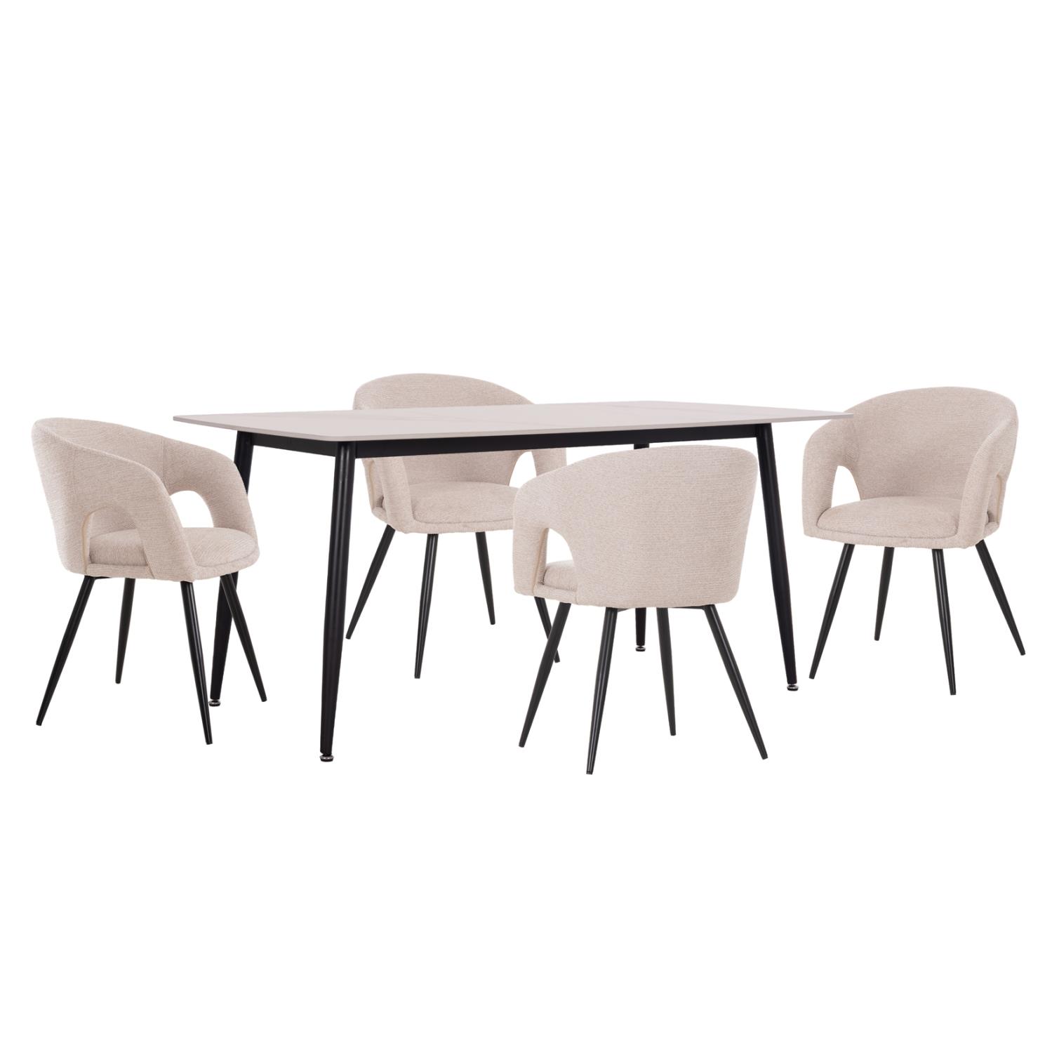 Σετ Τραπεζαρίας CORNEL C10954.02 5τεμ. Λευκό Μάρμαρο Top - Μπεζ Ύφασμα Σετ Τραπεζαρίας CORNEL C10954.02 5τεμ. Λευκό Μάρμαρο Top - Μπεζ Ύφασμα