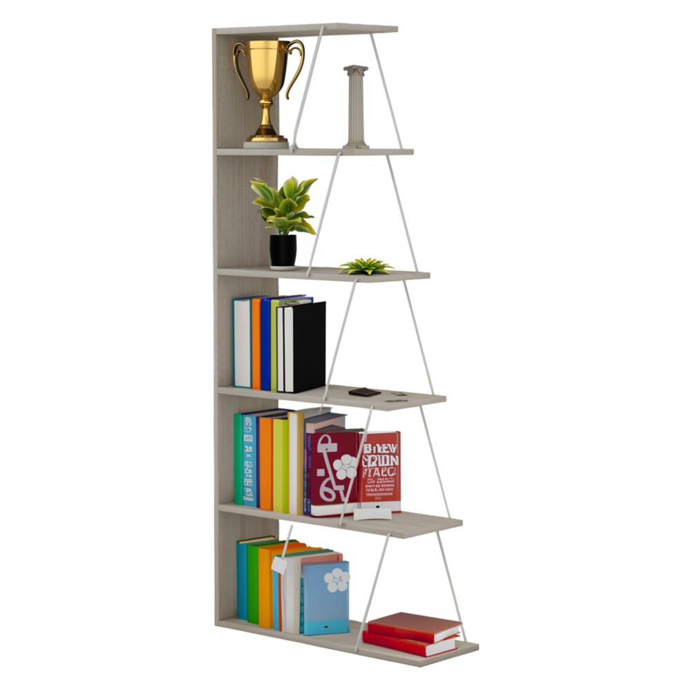Βιβλιοθήκη MINI TARS Μελαμίνη Sonoma - Λευκό 65x22-24x146Υεκ. Βιβλιοθήκη MINI TARS Μελαμίνη Sonoma - Λευκό 65x22-24x146Υεκ.