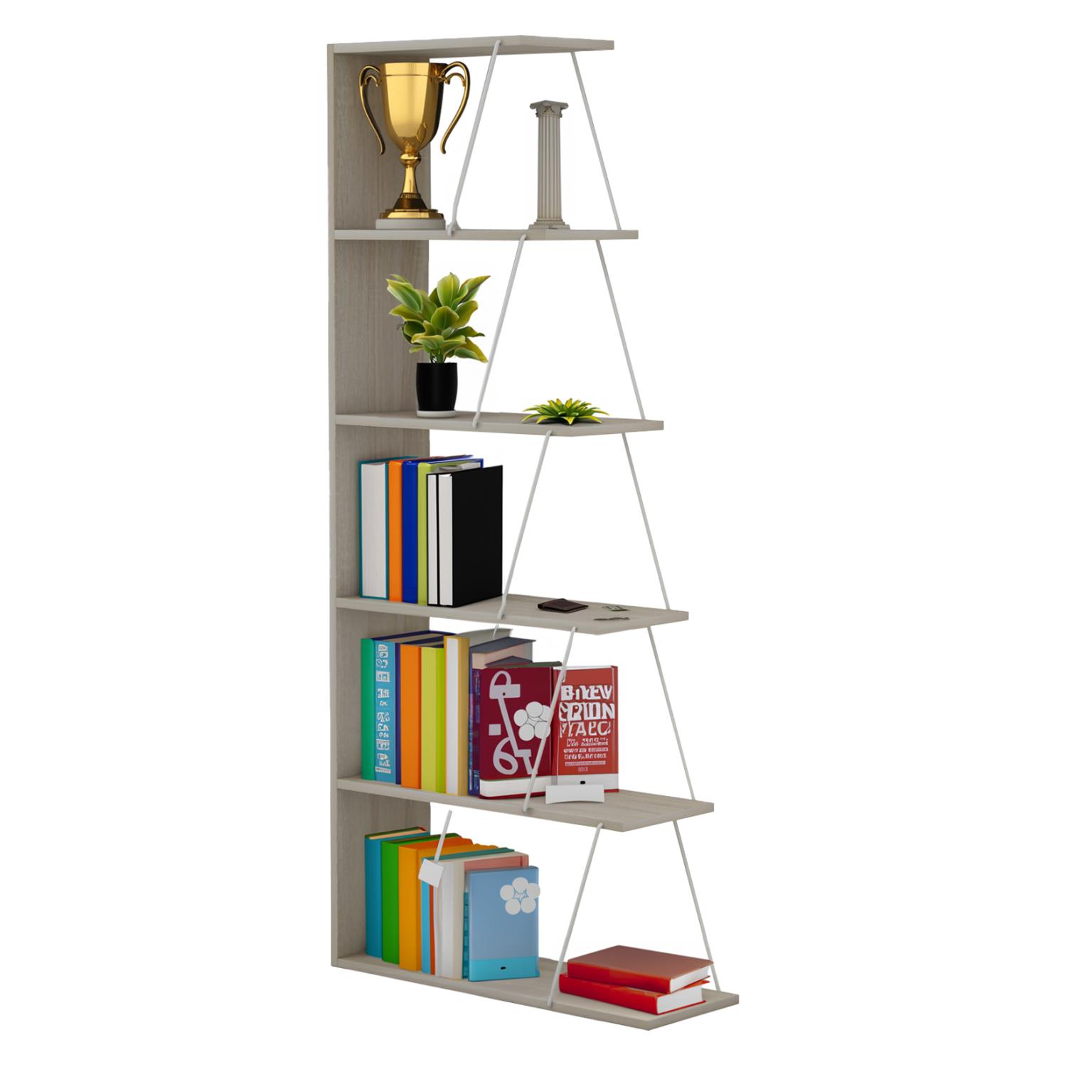Βιβλιοθήκη MINI TARS Μελαμίνη Sonoma - Λευκό 65x22-24x146Υεκ. Βιβλιοθήκη MINI TARS Μελαμίνη Sonoma - Λευκό 65x22-24x146Υεκ.