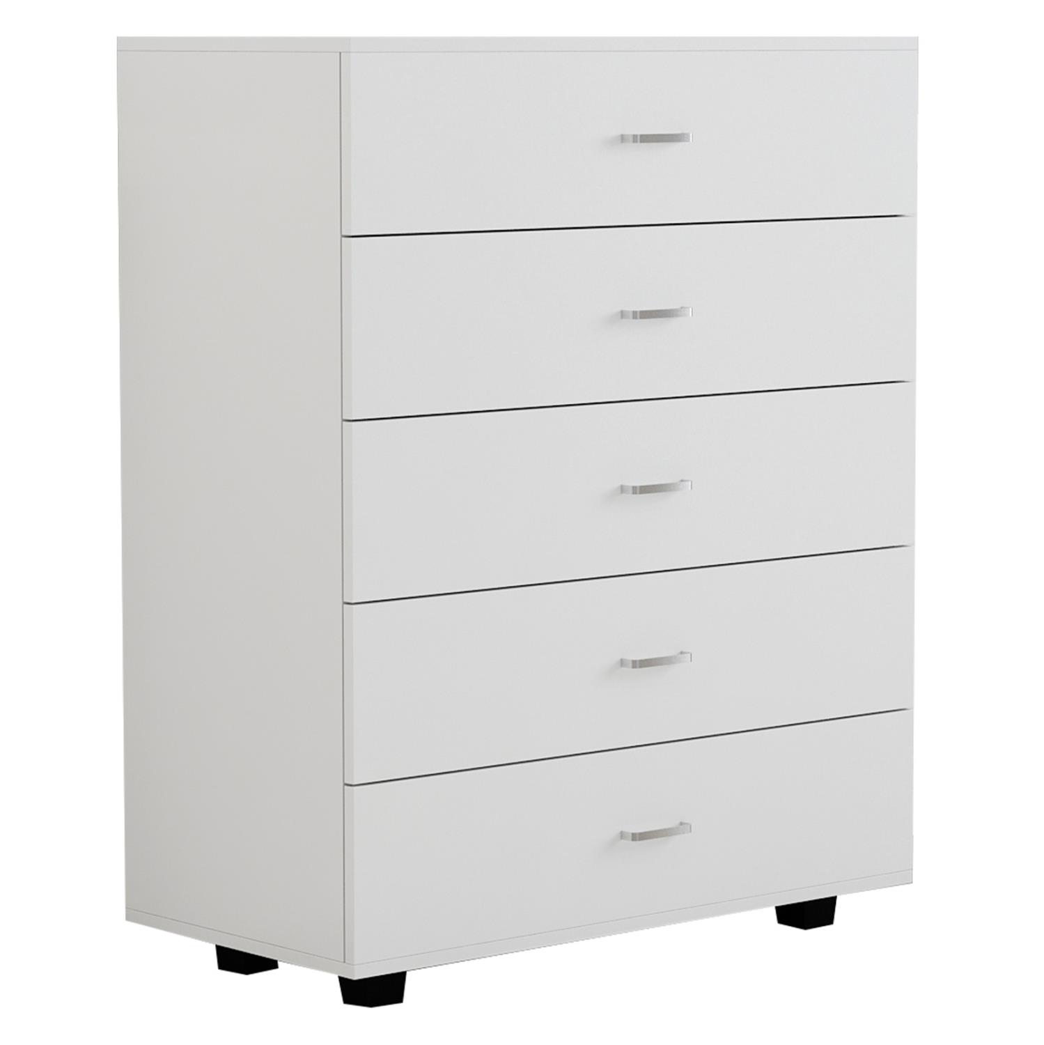 Συρταριέρα THORG C8995.03 με 5 Συρτάρια Λευκή 80x40x100Y εκ.