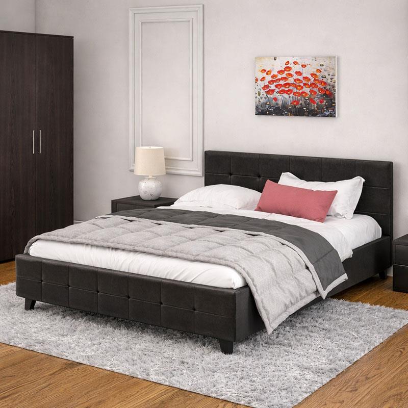 Κρεβάτι Roi διπλό 160x200 PU μαύρο ματ + αποθηκευτικό χώρο Κρεβάτι Roi διπλό 160x200 PU μαύρο ματ + αποθηκευτικό χώρο
