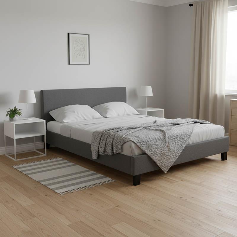 Κρεβάτι Nevil διπλό 150x200 με ύφασμα χρώμα ανθρακί Κρεβάτι Nevil διπλό 150x200 με ύφασμα χρώμα ανθρακί