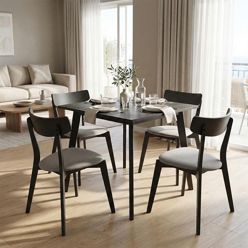 Tραπεζαρία Benson - Toto σετ 5τμχ rustic grey - ύφασμα grey 80x80x75εκ Tραπεζαρία Benson - Toto σετ 5τμχ rustic grey - ύφασμα grey 80x80x75εκ
