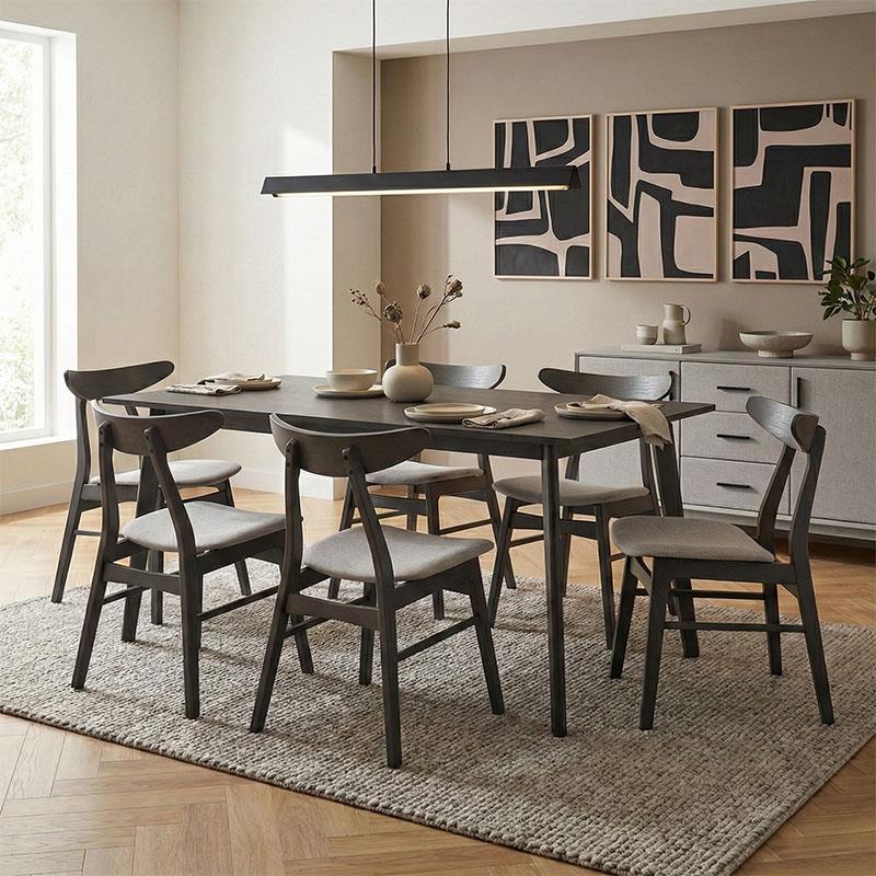 Tραπεζαρία Benson - Orlean σετ 7τμχ rustic grey - ύφασμα γκρι 150x90x75εκ Tραπεζαρία Benson - Orlean σετ 7τμχ rustic grey - ύφασμα γκρι 150x90x75εκ