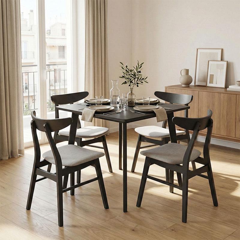 Tραπεζαρία Benson - Orlean σετ 5τμχ rustic grey - ύφασμα γκρι 80x80x75εκ Tραπεζαρία Benson - Orlean σετ 5τμχ rustic grey - ύφασμα γκρι 80x80x75εκ