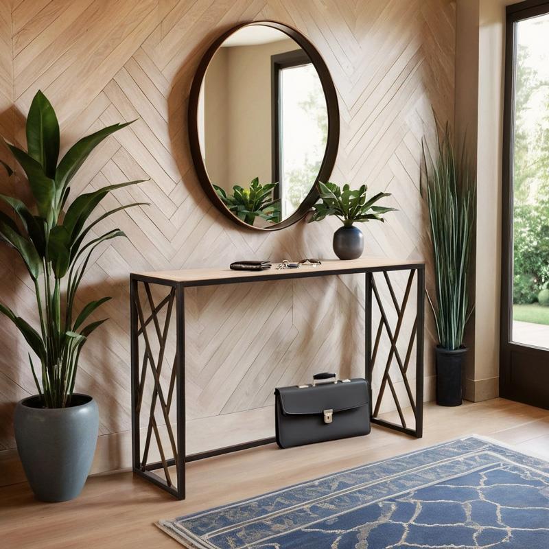 Κονσόλα Ivy χρώμα καρυδί-μαύρο 120x35x75εκ Κονσόλα Ivy χρώμα καρυδί-μαύρο 120x35x75εκ