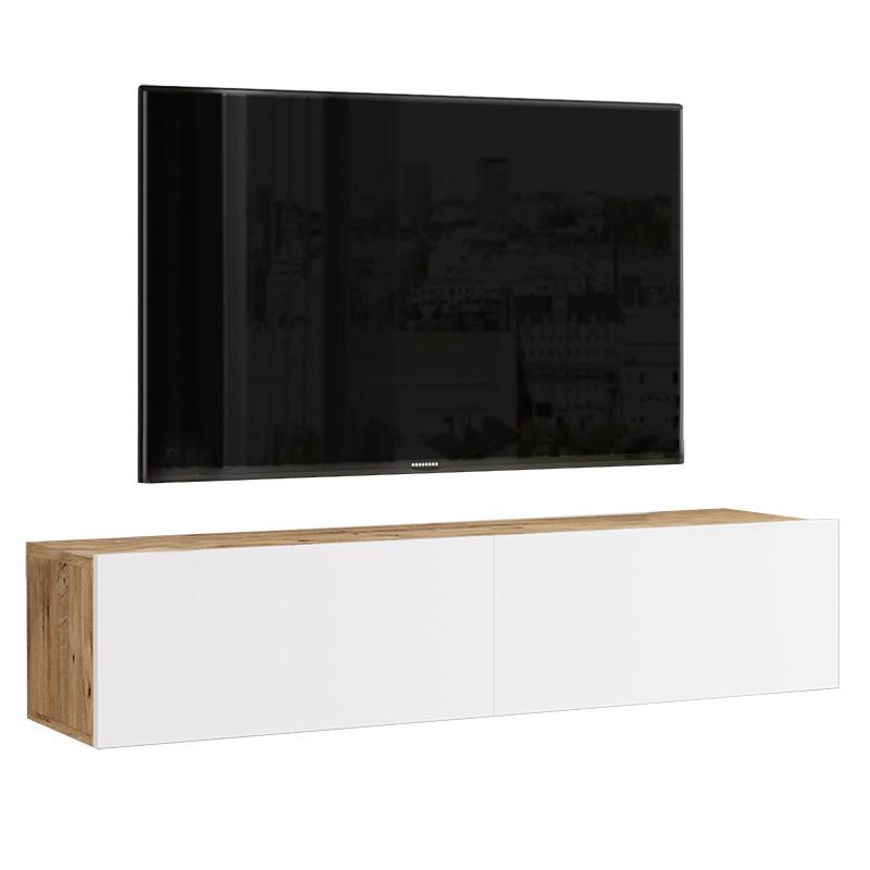 Έπιπλο τηλεόρασης επιτοίχιο Serit λευκό-sonoma 140x31.6x29.6εκ Έπιπλο τηλεόρασης επιτοίχιο Serit λευκό-sonoma 140x31.6x29.6εκ