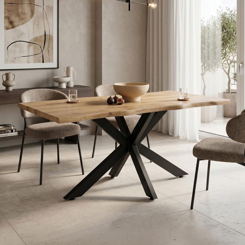 Tραπέζι Gilman MDF sonoma-μαύρο 150x90x75εκ Tραπέζι Gilman MDF sonoma-μαύρο 150x90x75εκ