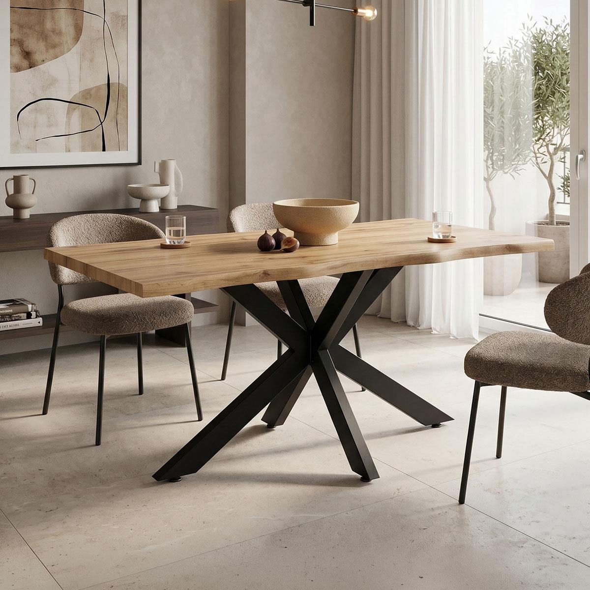 Tραπέζι Gilman MDF sonoma-μαύρο 150x90x75εκ Tραπέζι Gilman MDF sonoma-μαύρο 150x90x75εκ