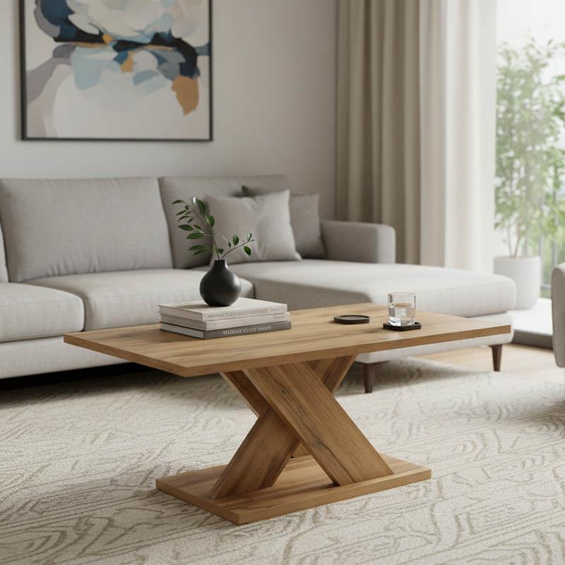 Τραπέζι σαλονιού Solange χρώμα sonoma 110x55x47.5εκ Τραπέζι σαλονιού Solange χρώμα sonoma 110x55x47.5εκ
