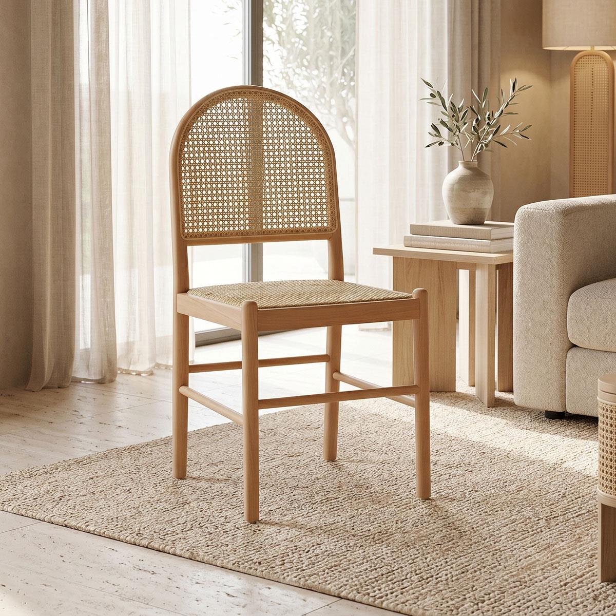 Καρέκλα Alessia ξύλο οξιάς-rattan φυσικό 43x40x89εκ Καρέκλα Alessia ξύλο οξιάς-rattan φυσικό 43x40x89εκ