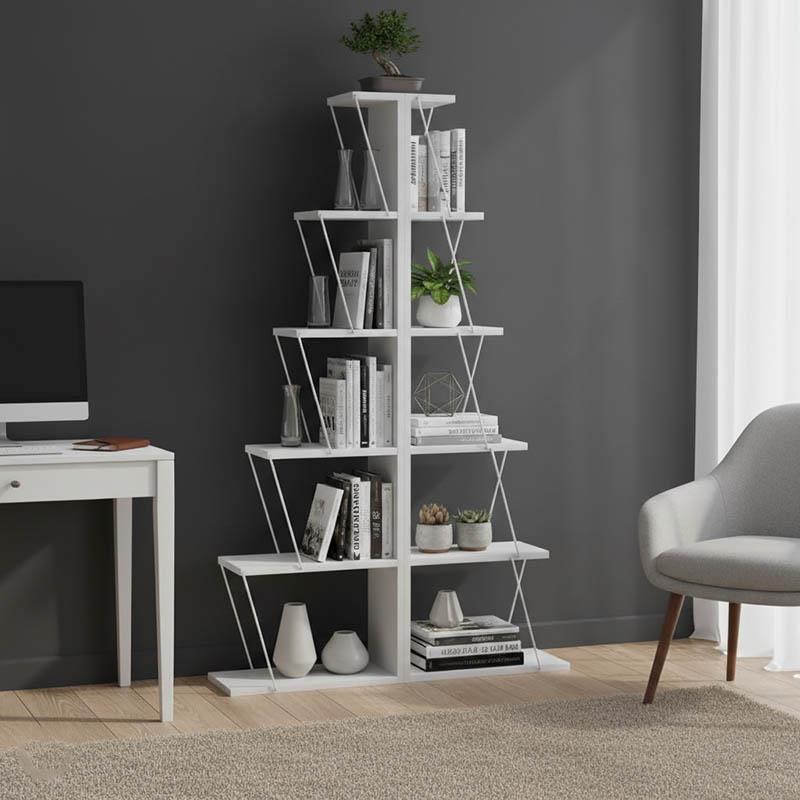 Βιβλιοθήκη mini Tars λευκό 130x22x146εκ