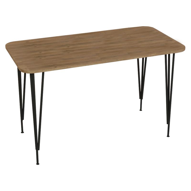 Τραπέζι Polkan oak μελαμίνης-μαύρο μέταλλο 120x60x73εκ