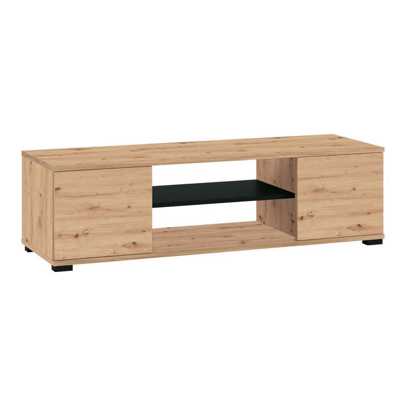 Έπιπλο Τηλεόρασης Bologna Artisan Oak - Μαύρο 120x40x34 εκ.