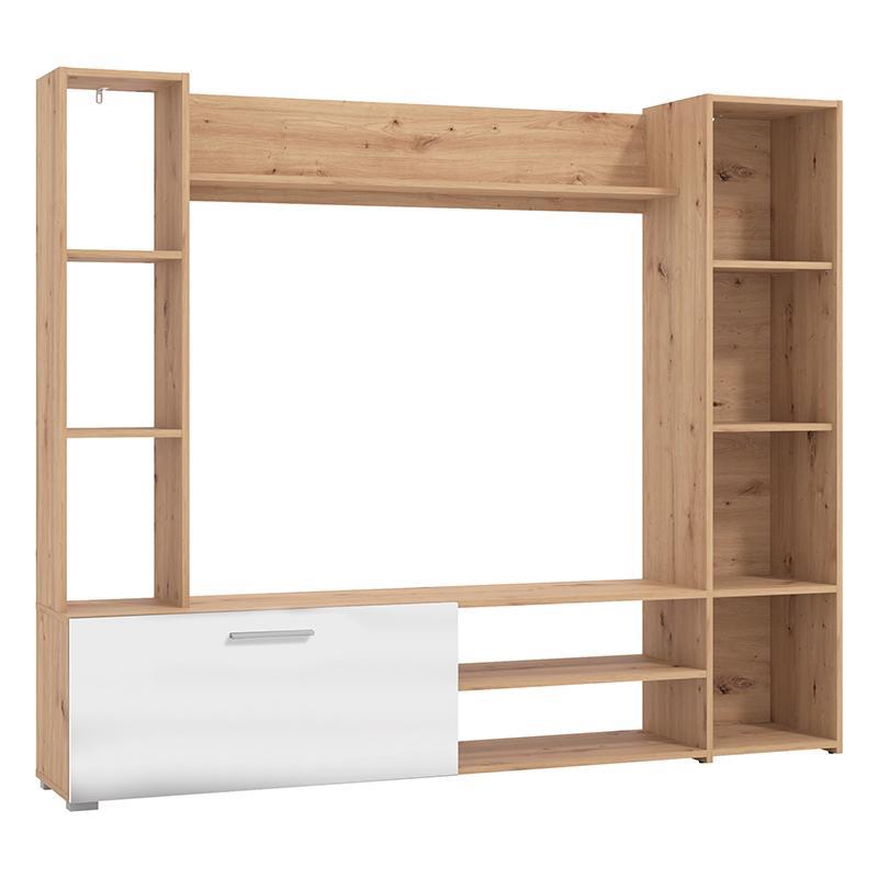 Κέντρο Ψυχαγωγίας - Σύνθεση Mataro Artisan Oak - Λευκό 185x35x155 εκ. Κέντρο Ψυχαγωγίας - Σύνθεση Mataro Artisan Oak - Λευκό 185x35x155 εκ.