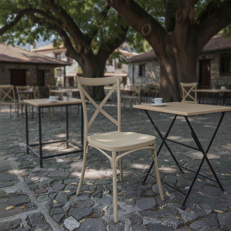 Καρέκλα Crossie pp σε απόχρωση cappucino 38x46.5x82εκ
