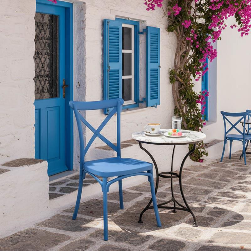 Καρέκλα Crossie pp σε απόχρωση μπλε 38x46.5x82εκ