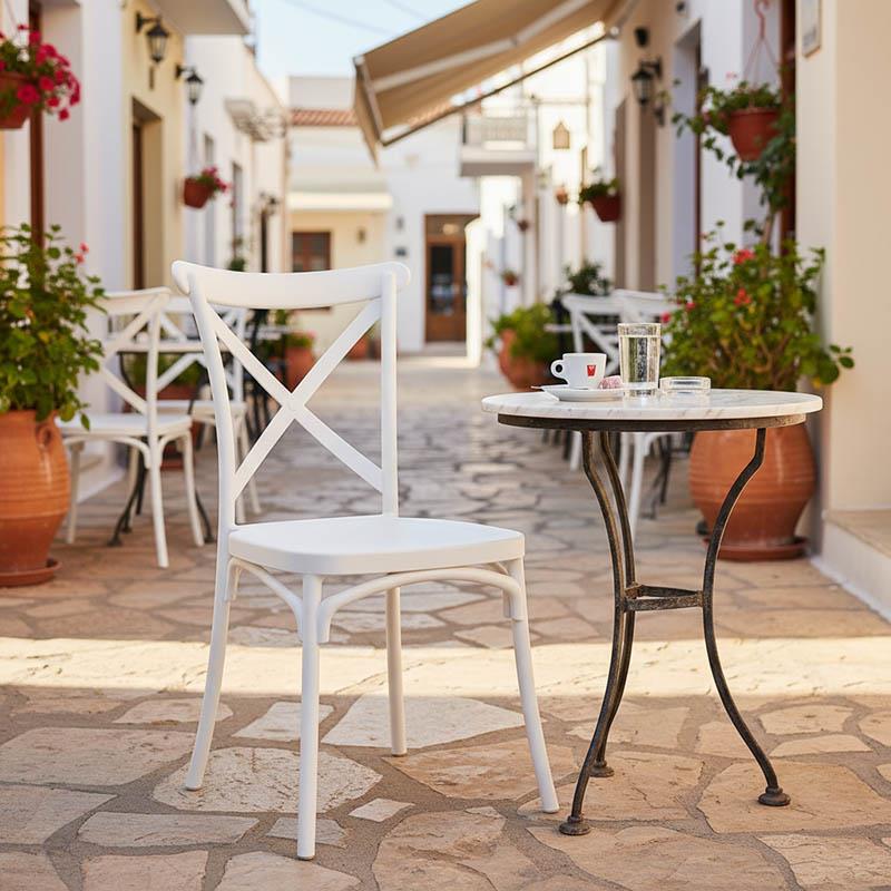 Καρέκλα Crossie pp σε λευκή απόχρωση 38x46.5x82εκ