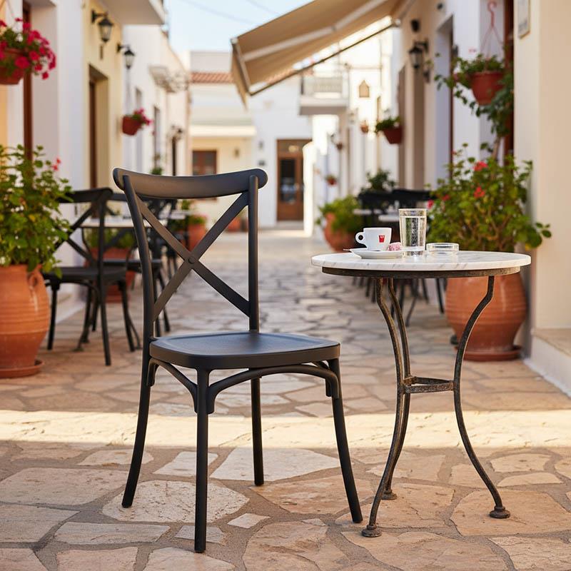 Καρέκλα Crossie pp σε μαύρη απόχρωση 38x46.5x82εκ