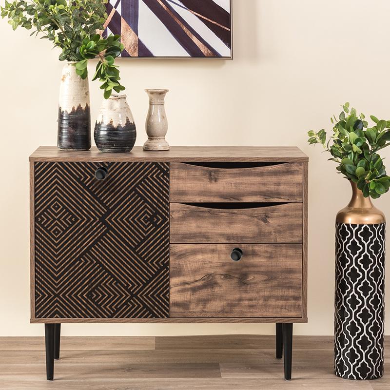 Kομότα Home Fylliana Μαύρο - Γκρί Δρύς 90x39.5x75 εκ. Kομότα Home Fylliana Μαύρο - Γκρί Δρύς 90x39.5x75 εκ.
