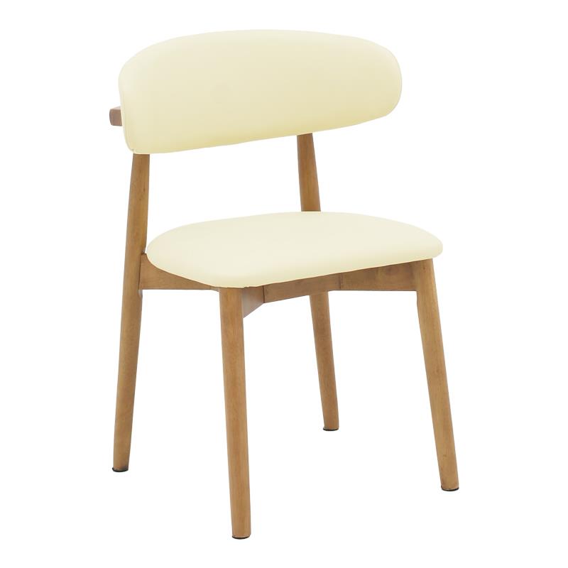 Καρέκλα Ubene rubberwood και pu σε καρυδί και μπεζ απόχρωση 46x58x79εκ Καρέκλα Ubene rubberwood και pu σε καρυδί και μπεζ απόχρωση 46x58x79εκ