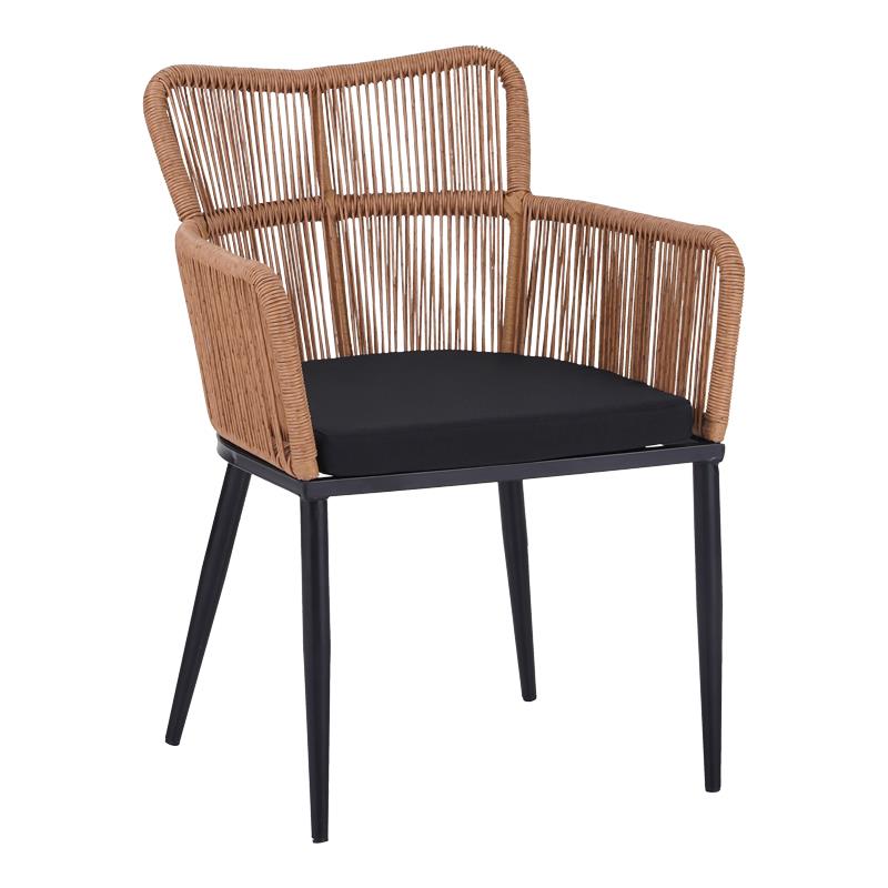 Καρέκλα - Πολυθρόνα Naoki pe rattan - metal σε Φυσικό με μαύρα πόδια/μαξιλάρι 59x62.5x78 εκ. Καρέκλα - Πολυθρόνα Naoki pe rattan - metal σε Φυσικό με μαύρα πόδια/μαξιλάρι 59x62.5x78 εκ.