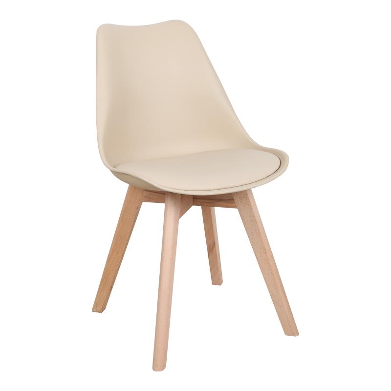 Καρέκλα Gaston PP-PU taupe απόχρωση- φυσικό πόδι 44x52x78εκ.