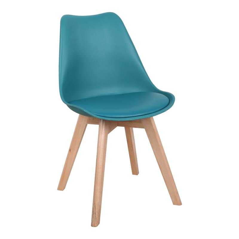 Καρέκλα Gaston PP-PU μπλε απόχρωση- φυσικό πόδι 44x52x78εκ
