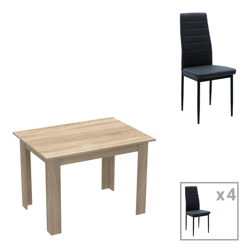 Σετ Τραπεζαρίας Manka-Parker 5 τεμ σε Μαύρο - Sonoma 110x80x77εκ. Σετ Τραπεζαρίας Manka-Parker 5 τεμ σε Μαύρο - Sonoma 110x80x77εκ.