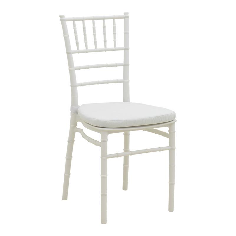 Καρέκλα Tiffany με Μαξιλάρι ΡΡ Λευκό 40x40x88εκ. Καρέκλα Tiffany με Μαξιλάρι ΡΡ Λευκό 40x40x88εκ.