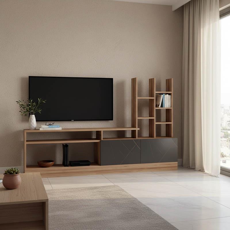 Σύνθετο σαλονιού Seruno σε oak με μαύρο μαρμάρου 170x25x100εκ. Σύνθετο σαλονιού Seruno σε oak με μαύρο μαρμάρου 170x25x100εκ.