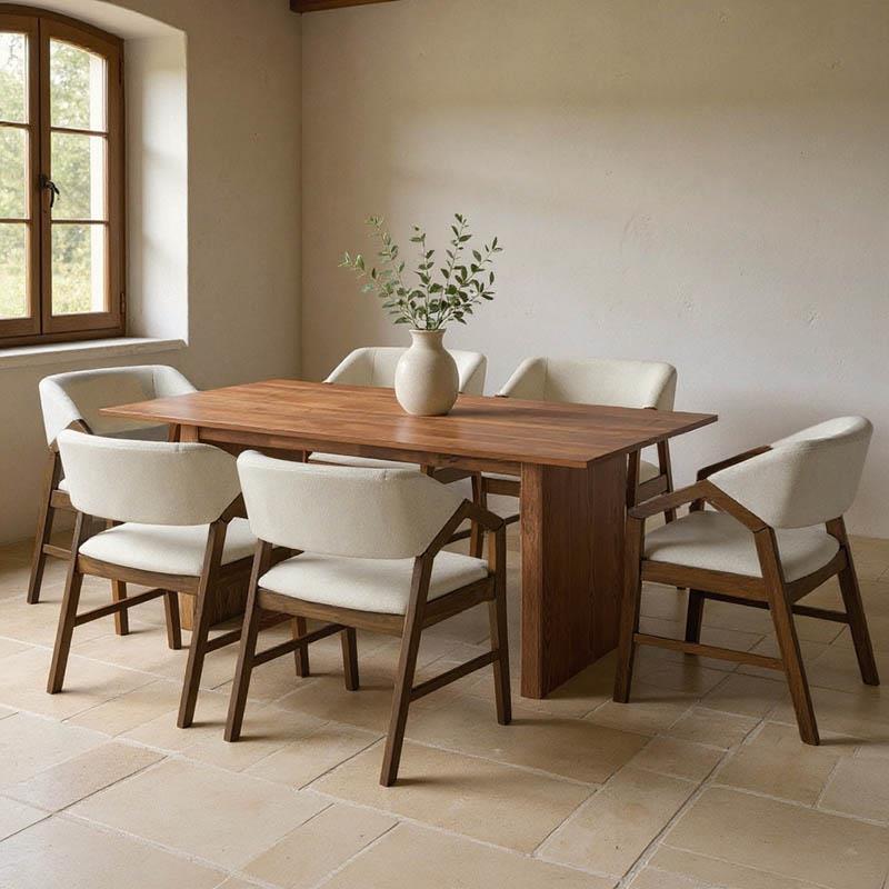 Σετ Τραπεζαρίας Eleganza-Livia 7 τεμ. mdf σε καρυδί-εκρού απόχρωση 180x99x75.8εκ Σετ Τραπεζαρίας Eleganza-Livia 7 τεμ. mdf σε καρυδί-εκρού απόχρωση 180x99x75.8εκ