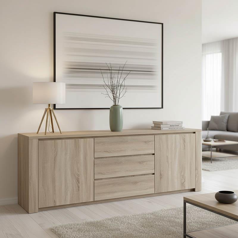 Μπουφές Kalya σε sonoma απόχρωση 220x49x89.5εκ Μπουφές Kalya σε sonoma απόχρωση 220x49x89.5εκ