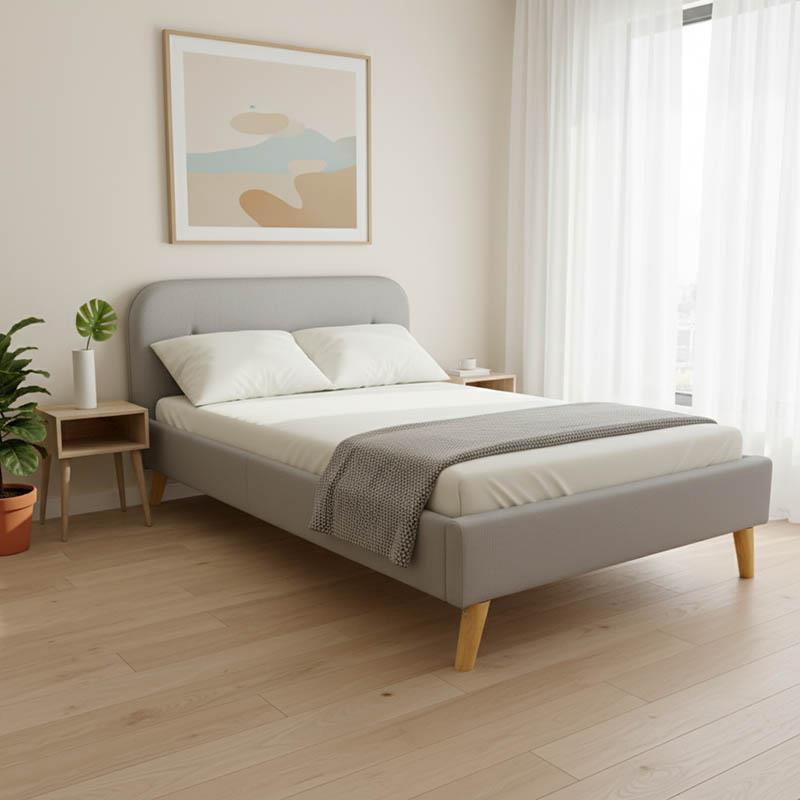 Επενδυμένο Κρεβάτι LumiLux Διπλό Ύφασμα Γκρί 160x200εκ. Επενδυμένο Κρεβάτι LumiLux Διπλό Ύφασμα Γκρί 160x200εκ.