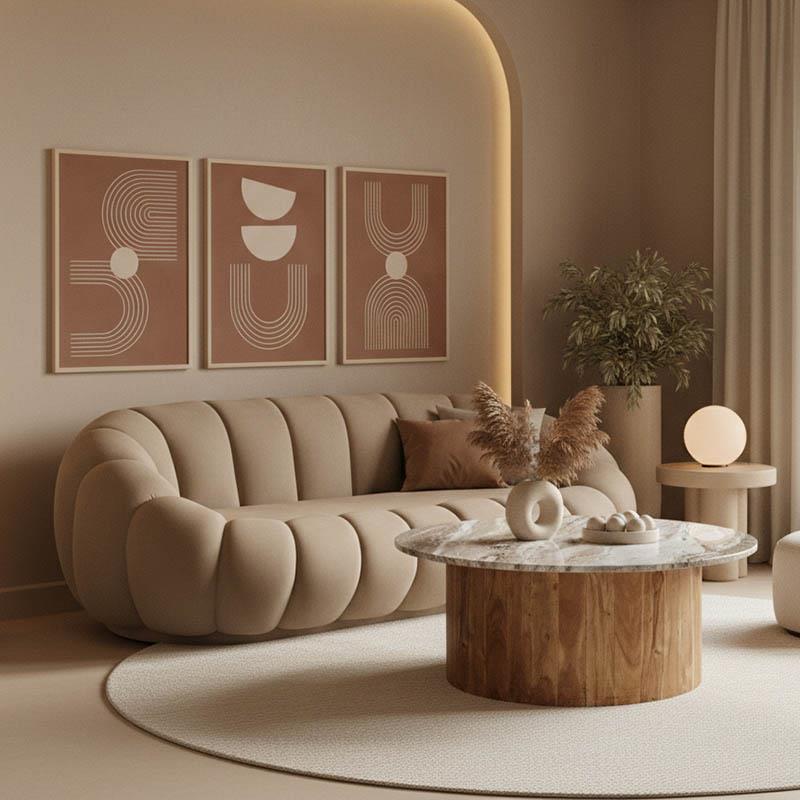 Καναπές Embrace Τριθέσιος Βελούδο σε Μπεζ 180x105x65εκ Καναπές Embrace Τριθέσιος Βελούδο σε Μπεζ 180x105x65εκ