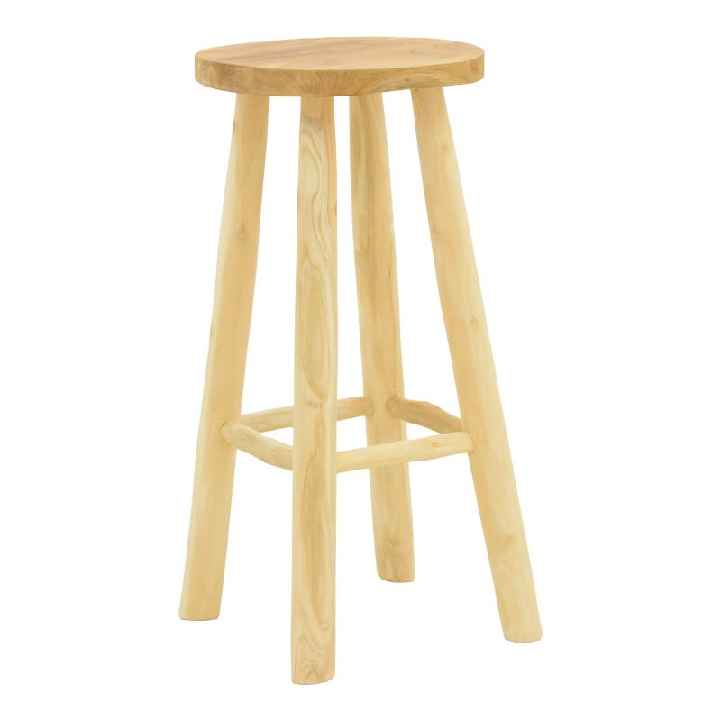 Σκαμπό μπαρ Nusiwo teak ξύλο σε φυσική απόχρωση Φ35x70εκ Σκαμπό μπαρ Nusiwo teak ξύλο σε φυσική απόχρωση Φ35x70εκ