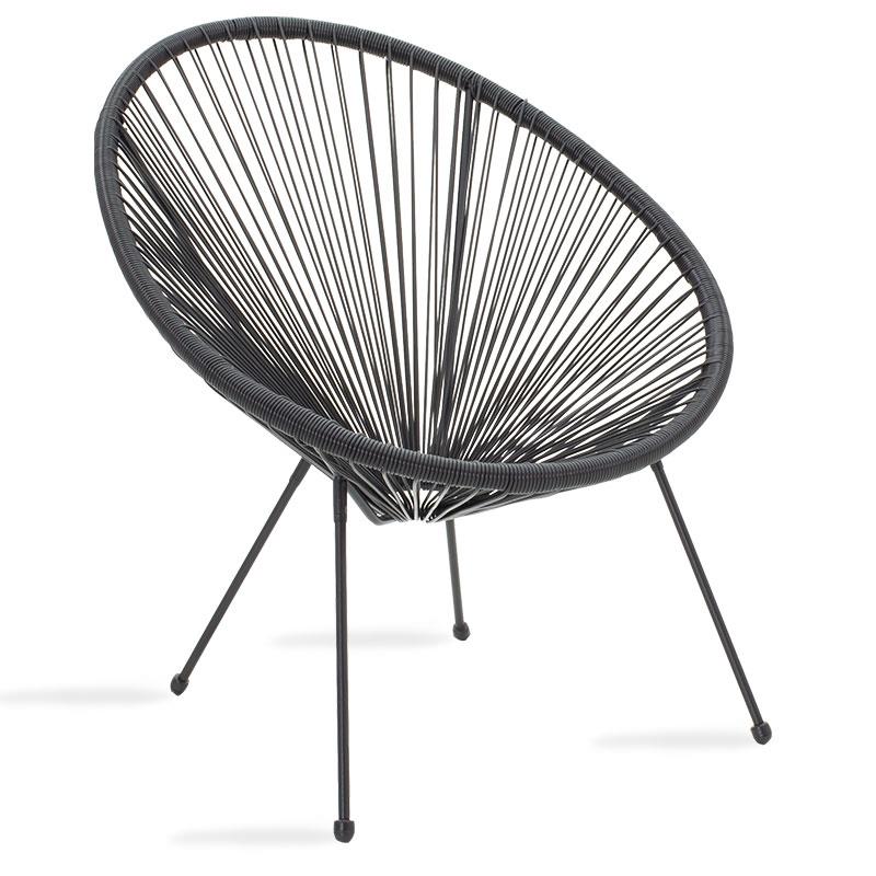 Πολυθρόνα Acapulco μεταλλο-pe rattan σε μαύρη απόχρωση 68.5x74.5x84εκ Πολυθρόνα Acapulco μεταλλο-pe rattan σε μαύρη απόχρωση 68.5x74.5x84εκ