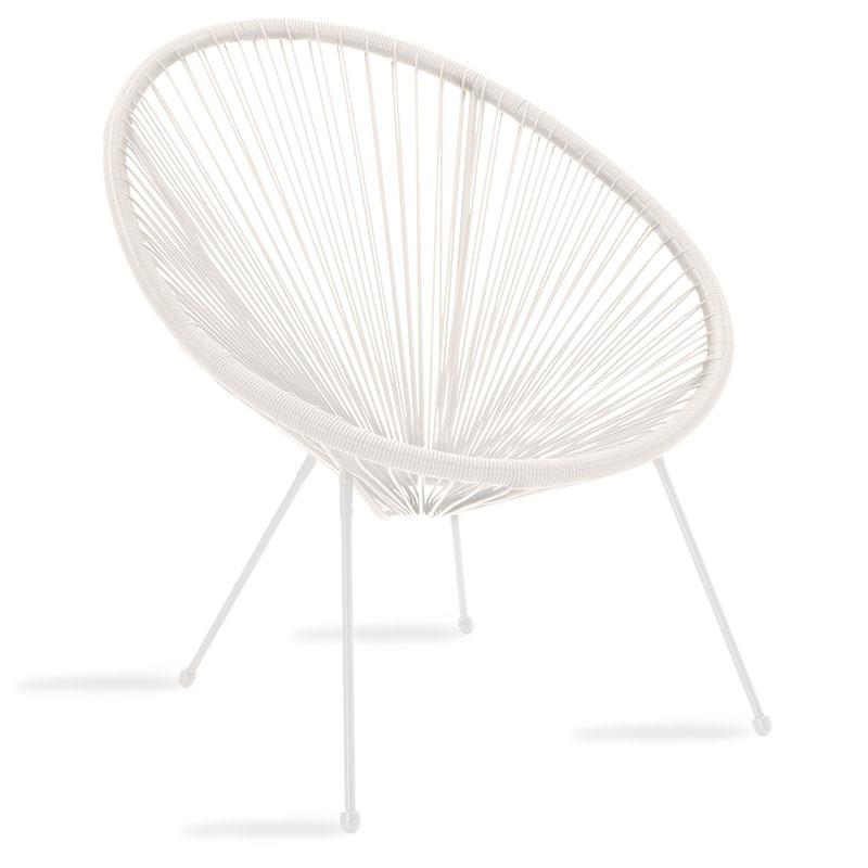 Πολυθρόνα Acapulco μεταλλο-pe rattan σε λευκή απόχρωση 68.5x74.5x84εκ