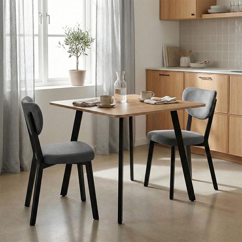 Τραπέζι Squaro sonoma mdf με μαύρα μεταλλικά πόδια 80x80x75εκ Τραπέζι Squaro sonoma mdf με μαύρα μεταλλικά πόδια 80x80x75εκ