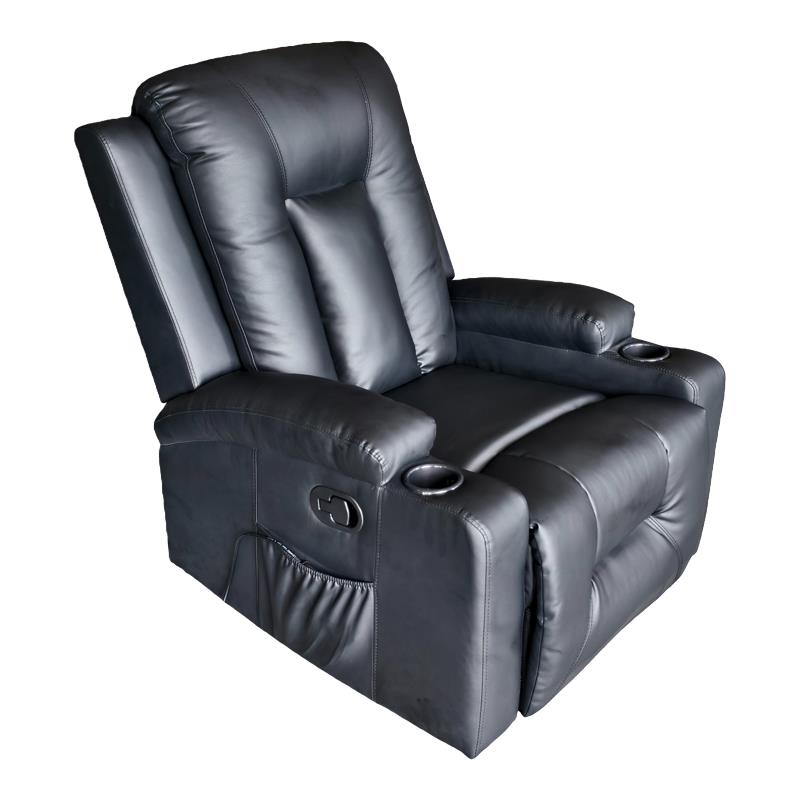 Πολυθρόνα relax με μηχανισμό massage Gessel PU σε μαύρη απόχρωση 80x90x98εκ Πολυθρόνα relax με μηχανισμό massage Gessel PU σε μαύρη απόχρωση 80x90x98εκ