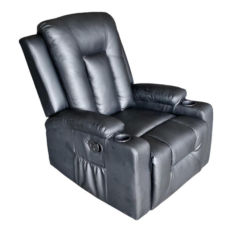 Πολυθρόνα relax Gessel PU σε μαύρη απόχρωση 80x90x98εκ