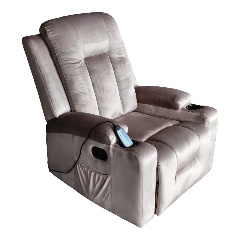 Πολυθρόνα relax με μηχανισμό massage Gessel βελούδο σε γκρι απόχρωση 80x90x98εκ Πολυθρόνα relax με μηχανισμό massage Gessel βελούδο σε γκρι απόχρωση 80x90x98εκ