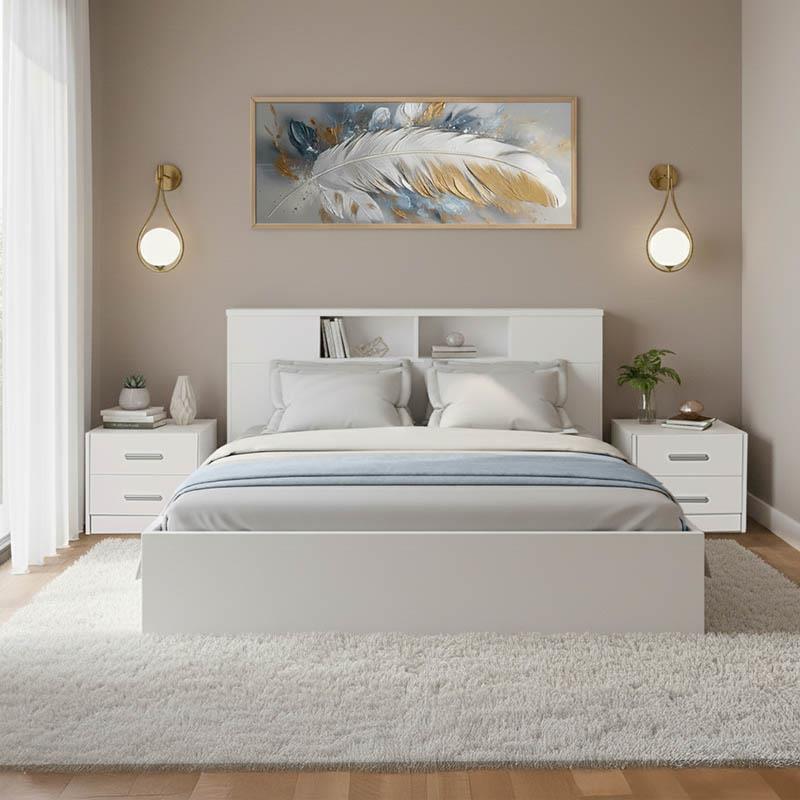 Σετ Κρεβατοκάμαρας Olympus White με Κρεβάτι 140x200εκ Σετ 3τεμ Σετ Κρεβατοκάμαρας Olympus White με Κρεβάτι 140x200εκ Σετ 3τεμ