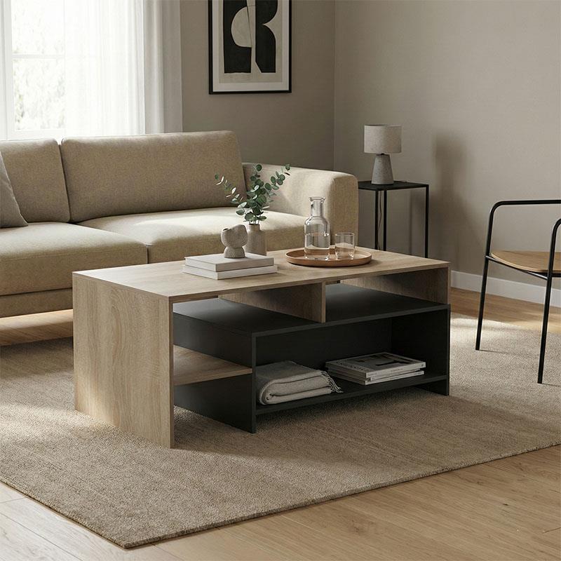 Τραπεζάκι σαλονιού Consa sonoma - ανθρακί 120x60x52.8εκ Τραπεζάκι σαλονιού Consa sonoma - ανθρακί 120x60x52.8εκ