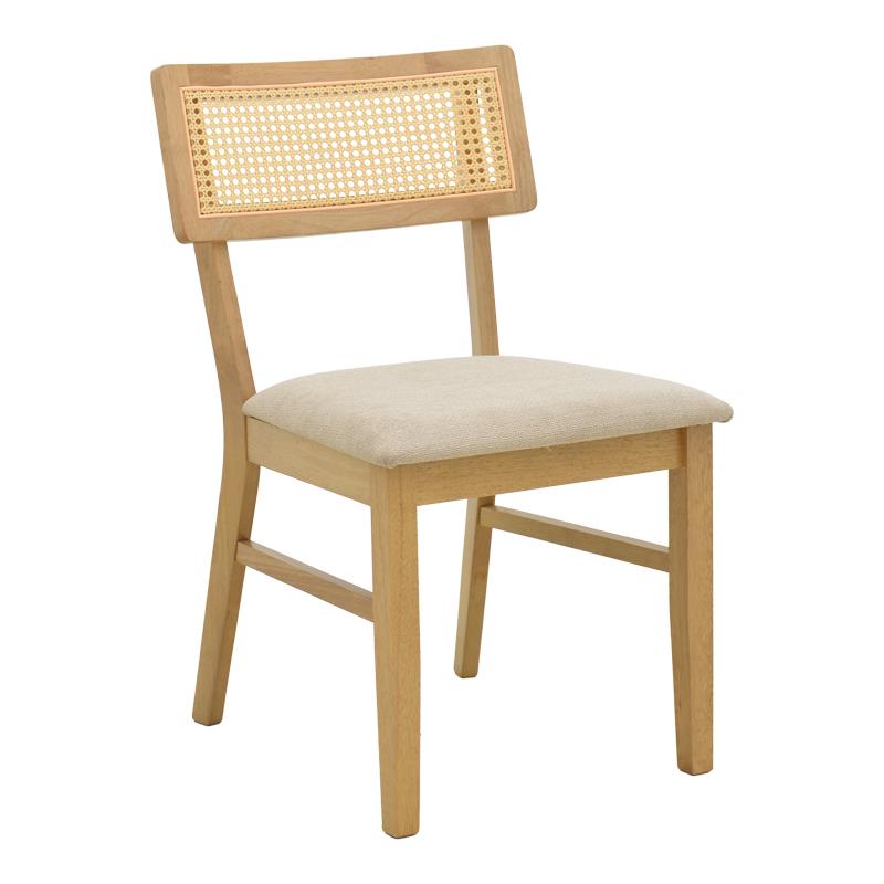 Καρέκλα Raffles rubberwood με pe rattan και γκρι μπεζ ύφασμα 47x48x83.5εκ Καρέκλα Raffles rubberwood με pe rattan και γκρι μπεζ ύφασμα 47x48x83.5εκ