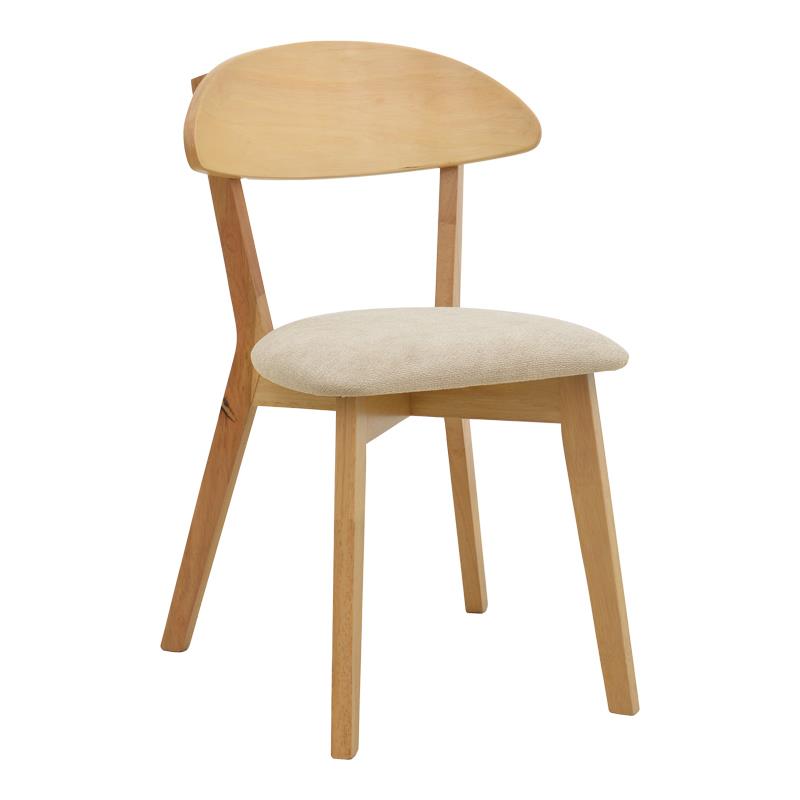 Καρέκλα Canon rubberwood σε φυσική απόχρωση με γκρι μπεζ ύφασμα 43x43x79.5εκ Καρέκλα Canon rubberwood σε φυσική απόχρωση με γκρι μπεζ ύφασμα 43x43x79.5εκ