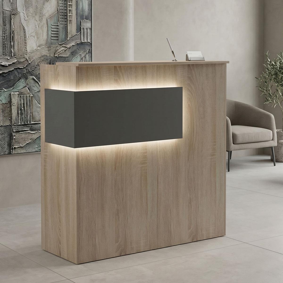 Γραφείο reception Optima με led sonoma-ανθρακί 110x40x110εκ Γραφείο reception Optima με led sonoma-ανθρακί 110x40x110εκ