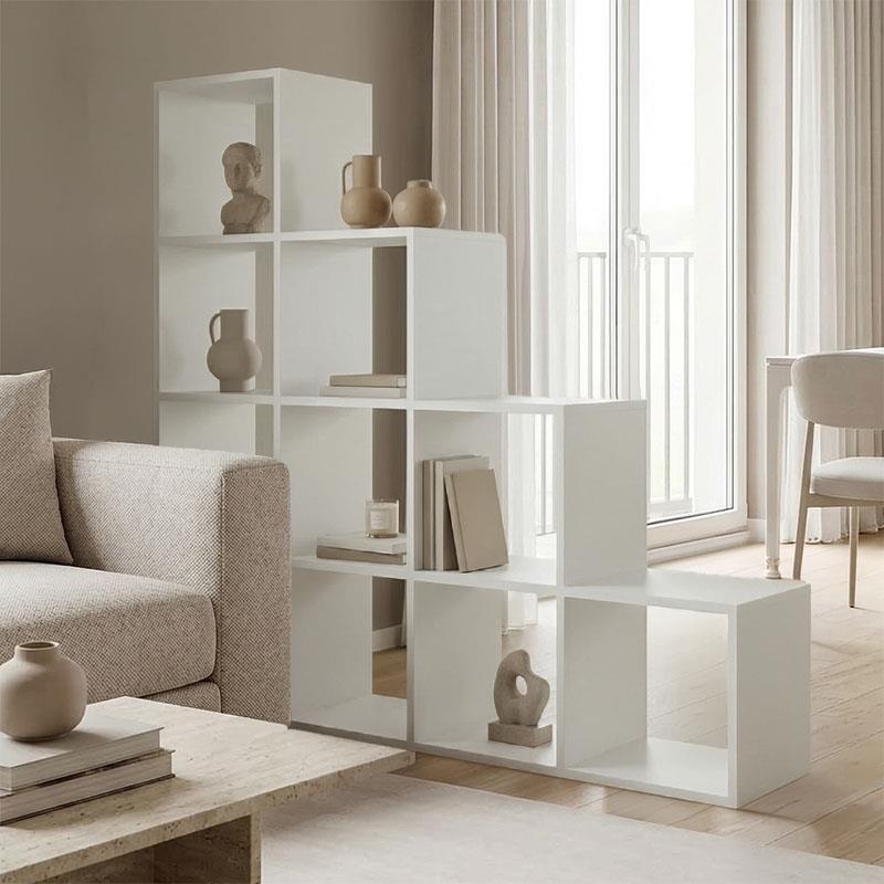 Βιβλιοθήκη Scala λευκό 129.5x29x129.5εκ Βιβλιοθήκη Scala λευκό 129.5x29x129.5εκ